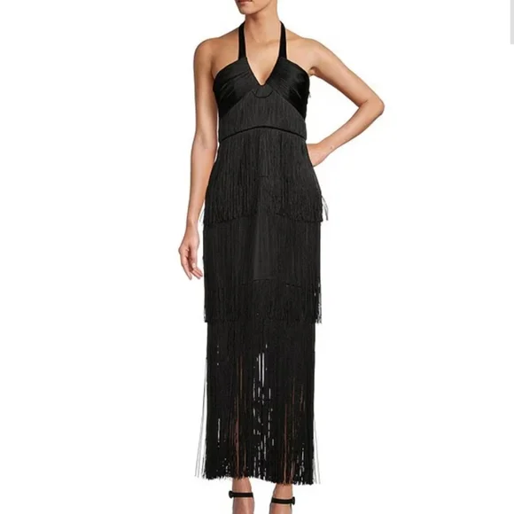 ANTONIO MELANI | Dresses | Antonio Melani Xandra Halter Neck Fringe Dress |  Poshmark